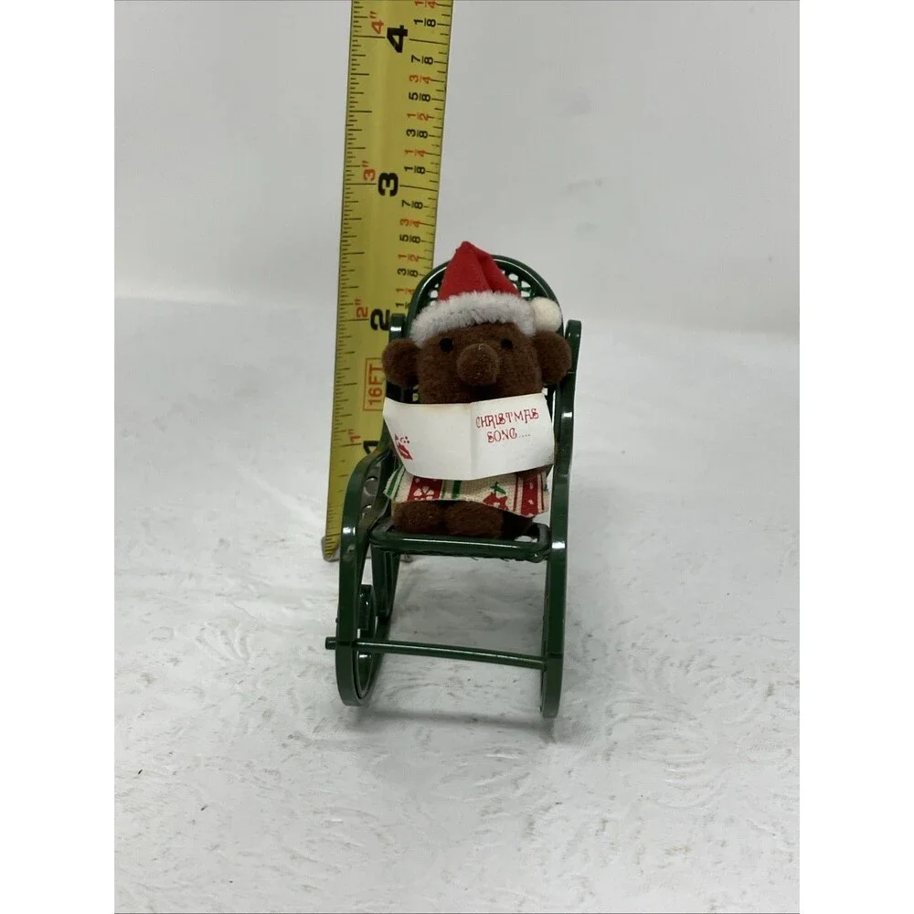 Miniature Wire Metal Rocker Rocking Chair Teddy Bear Dollhouse 1:12 Scale Green
